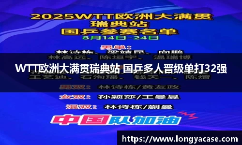 威廉希尔：WTT欧洲大满贯瑞典站 国乒多人晋级单打32强
